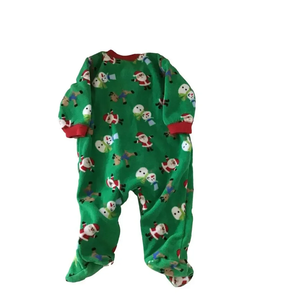 Christmas Footed Pajamas One Piece Baby’s First Christmas Size 0-3 mos